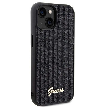 Originální pouzdro GUESS Hardcase GUHCP15SPMSDGSK pro iPhone 15 (Disco Script Metal / černá)