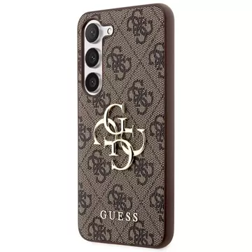 Originální pouzdro GUESS Hardcase GUHCS23FE4GMGBR pro Samsung Galaxy S23 FE (Big Metal Logo / hnědá)