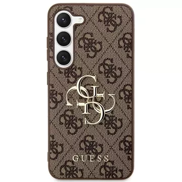 Originální pouzdro GUESS Hardcase GUHCS23FE4GMGBR pro Samsung Galaxy S23 FE (Big Metal Logo / hnědá)