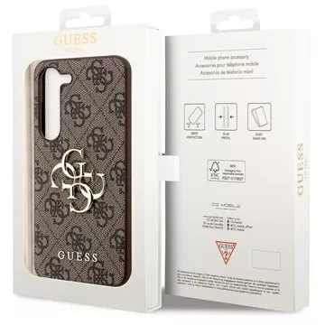 Originální pouzdro GUESS Hardcase GUHCS23FE4GMGBR pro Samsung Galaxy S23 FE (Big Metal Logo / hnědá)