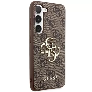 Originální pouzdro GUESS Hardcase GUHCS23FE4GMGBR pro Samsung Galaxy S23 FE (Big Metal Logo / hnědá)