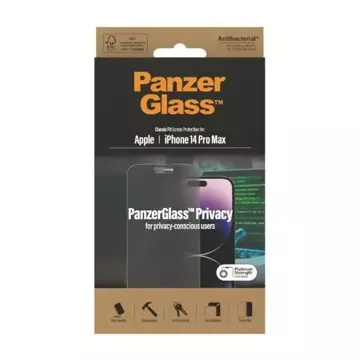 PanzerGlass Classic Fit pro iPhone 14 Pro Max 6,7" Ochrana soukromí Antibakteriální P2770