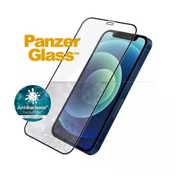 PanzerGlass E2E Super sklo pro iPhone 12 Mini Case Friendly Antibakteriální MicroFracture černá/černá