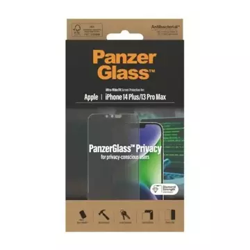 PanzerGlass Ultra-Wide Fit pro iPhone 14 Plus / 13 Pro Max 6,7" Ochrana soukromí Antibakteriální P2773