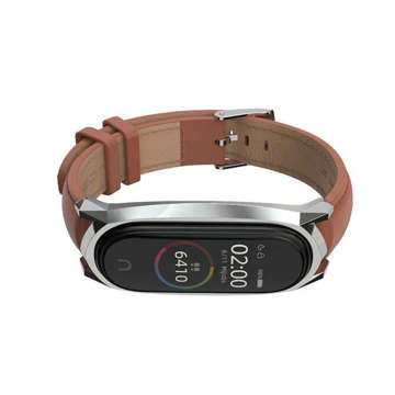 Pasek Herms do Xiaomi Mi Smart Band 5/6/6 NFC Brown