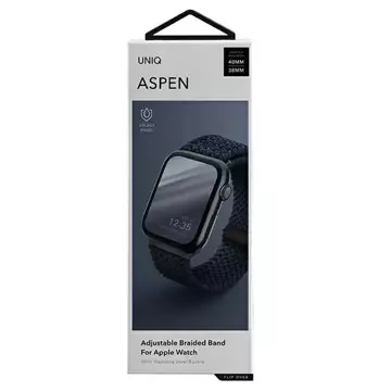 Pasek UNIQ Aspen do Apple Watch 40/38/41 mm Series 4/5/6/7/8/SE/SE2 Pletené niebieski/oxford blue