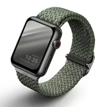 Pasek UNIQ Aspen do Apple Watch 40/38/41mm Series 4/5/6/7/8/SE/SE2 Splétaný zelon/cypřiš zelený