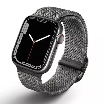 Pasek UNIQ Aspen do Apple Watch 44/42/45mm Series 4/5/6/7/8/SE/SE2 Splétané DE szary/oblázková šedá