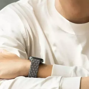 Pasek UNIQ Aspen do Apple Watch 44/42/45mm Series 4/5/6/7/8/SE/SE2 Splétané DE szary/oblázková šedá