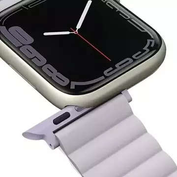 Pasek UNIQ Revix do Apple Watch Series 4/5/6/7/8/SE/SE2/Ultra 42/44/45mm reverzibilní magnetický lilak-biały/lila-white