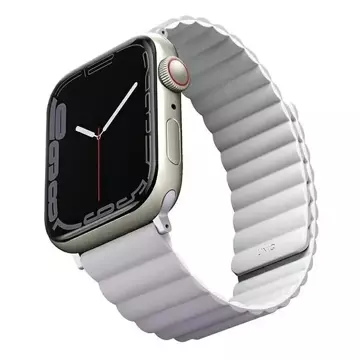 Pasek UNIQ Revix do Apple Watch Series 4/5/6/7/8/SE/SE2/Ultra 42/44/45mm reverzibilní magnetický lilak-biały/lila-white