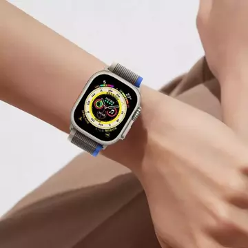 Pasek na chytré hodinky Nylonový pásek na Apple Watch 4/5/6/7/8/SE (38/40/41 MM) ŠEDÁ/MODRÁ