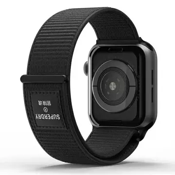 Pásek na hodinky Pasek SuperDry Apple Watch 38/40/41 mm Nylon Weave czarny/black 41673