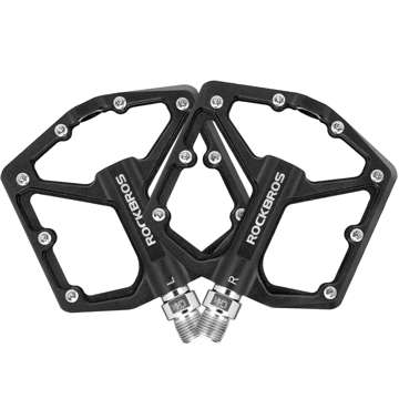 Pedály na platformové kolo RockBros K203-BK kovová MTB sada 2ks Black