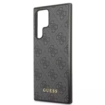 Pevné pouzdro Etui Guess GUHCS22LG4GFGR pro Galaxy S22 Ultra S908 4G kovové zlaté logo