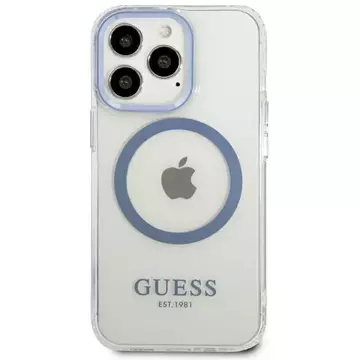 Pevné pouzdro "Etui Guess GUHMP13LHTRMB na iPhone 13 Pro / 13 6,1\" Metal Outline Magsafe"