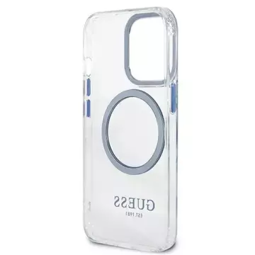 Pevné pouzdro "Etui Guess GUHMP13LHTRMB na iPhone 13 Pro / 13 6,1\" Metal Outline Magsafe"