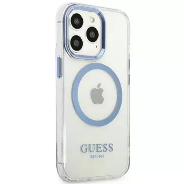 Pevné pouzdro "Etui Guess GUHMP13LHTRMB na iPhone 13 Pro / 13 6,1\" Metal Outline Magsafe"