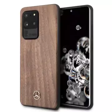 Pevné pouzdro Etui Mercedes MEHCS69VWOLB na Samsung Galaxy S20 Ultra G988 Wood Line Walnut