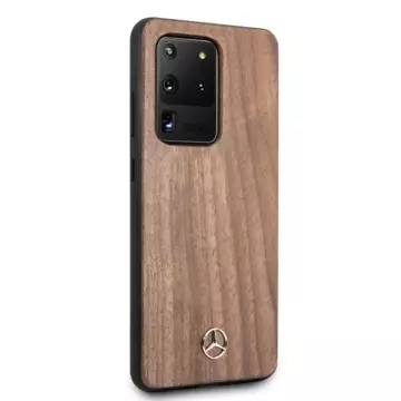 Pevné pouzdro Etui Mercedes MEHCS69VWOLB na Samsung Galaxy S20 Ultra G988 Wood Line Walnut