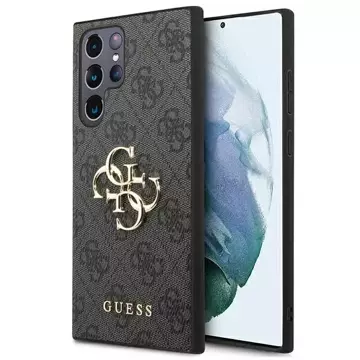 Pevný obal Etui Guess GUHCS22L4GMGGR S908 do Galaxy S22 Ultra 4G velké kovové logo