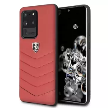 Pevný obal Ferrari pro Samsung Galaxy S20 Ultra červený/červený Heritage