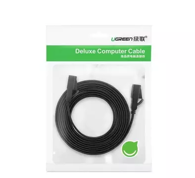 Plochý kabel UGREEN Ethernet patch kabel RJ45 Cat 7 STP LAN 10 Gbps 10 m černý (NW106 11265)