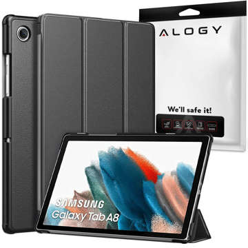 Pouzdro Alogy Book Cover Case pro Samsung Galaxy Tab A8 2021 SM-X200 / SM-X205 šedé foliové stylusové pero