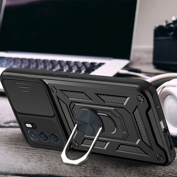 Pouzdro Alogy Camshield Stand Ring s krytem fotoaparátu pro Oppo A54s / A16 Glass
