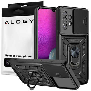 Pouzdro Alogy Camshield Stand Ring s krytem fotoaparátu pro Samsung Galaxy A33 5G Glass