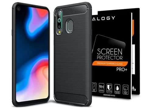 Pouzdro Alogy Rugged Armor pro Samsung Galaxy A60 / M40 černé.Tvrzené sklo