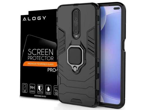 Pouzdro Alogy Stand Ring Armor pro Xiaomi Poco X2 black Glass