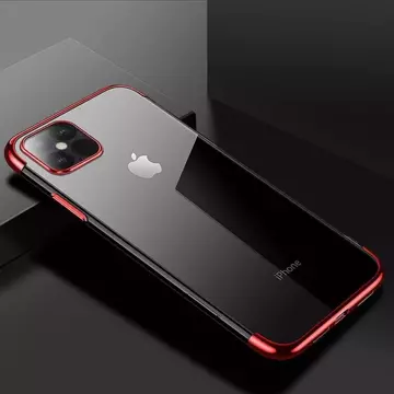 Pouzdro Clear Color TPU kryt gelový metalický kryt pro iPhone 13 mini červený