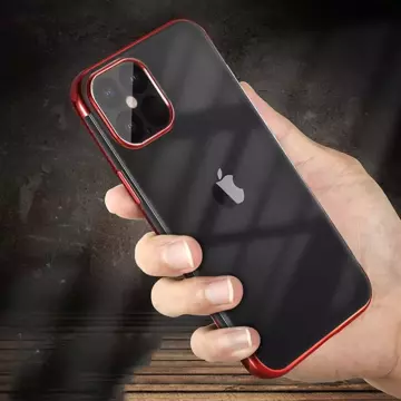 Pouzdro Clear Color TPU kryt gelový metalický kryt pro iPhone 13 mini červený