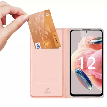 Pouzdro Dux Ducis Skin Pro pro Xiaomi Redmi Note 12 Flip Card Wallet Stand Pink