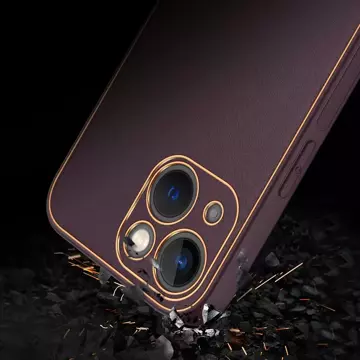 Pouzdro Dux Ducis Yolo iPhone 14 Plus elegantní kryt z ekologické kůže fialové barvy