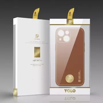 Pouzdro Dux Ducis Yolo iPhone 14 Plus elegantní kryt z ekologické kůže hnědé barvy