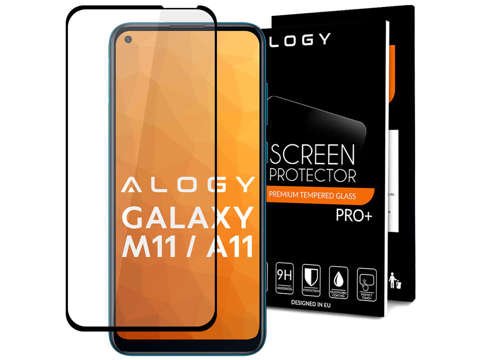 Pouzdro Glass Alogy Full Glue vhodné pro Samsung Galaxy M11 / A11 Black
