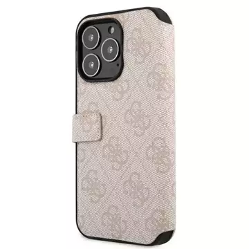 Pouzdro Guess GUBKP13L4GMGPI pro Apple iPhone 13 Pro / 13 6,1" růžová/růžová kniha 4G Big Metal Logo