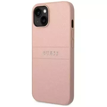 Pouzdro Guess GUHCP14MPSASBPI pro Apple iPhone 14 Plus 6,7" růžový/růžový Saffiano Strap