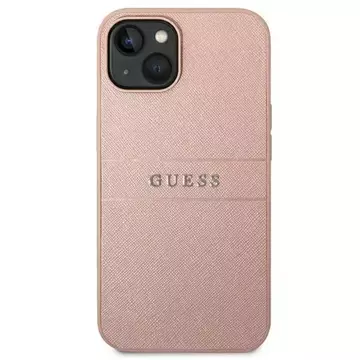 Pouzdro Guess GUHCP14MPSASBPI pro Apple iPhone 14 Plus 6,7" růžový/růžový Saffiano Strap