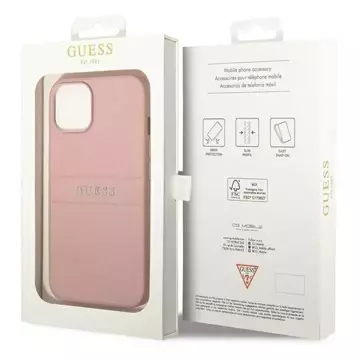 Pouzdro Guess GUHCP14MPSASBPI pro Apple iPhone 14 Plus 6,7" růžový/růžový Saffiano Strap