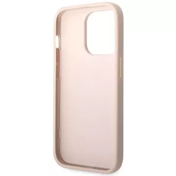 Pouzdro Guess GUHCP15L4GMGPI pro iPhone 15 Pro 6,1" růžový/růžový pevný obal 4G Big Metal Logo