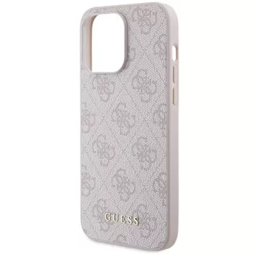 Pouzdro Guess GUHCP15XG4GFPI pro iPhone 15 Pro Max 6,7" růžové/růžové pevné pouzdro 4G Metal Gold Logo