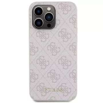 Pouzdro Guess GUHCP15XG4GFPI pro iPhone 15 Pro Max 6,7" růžové/růžové pevné pouzdro 4G Metal Gold Logo