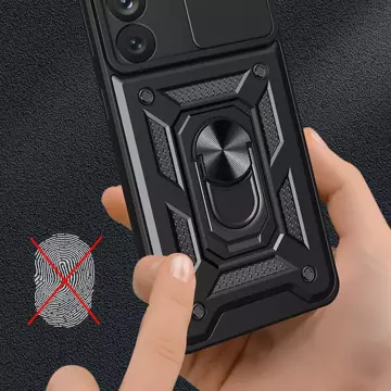 Pouzdro Hybrid Armor Camshield pro Samsung Galaxy S23 Plus pancéřový kryt s krytem fotoaparátu červený