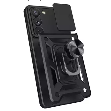 Pouzdro Hybrid Armor Camshield pro Samsung Galaxy S23 Plus pancéřový kryt s krytem fotoaparátu červený