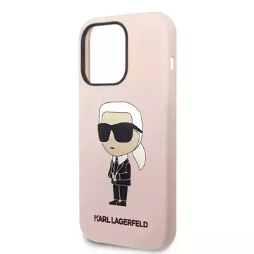 Pouzdro Karl Lagerfeld KLHMP14XSNIKBCP pro iPhone 14 Pro Max 6,7" ikonický silikonový pevný obal červený/růžový