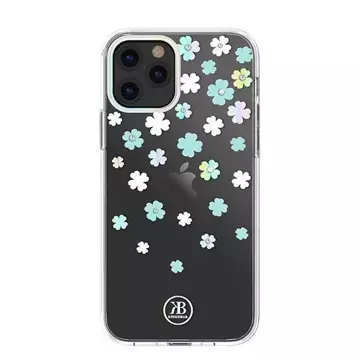 Pouzdro Kingxbar Lucky Series zdobené originálními krystaly Swarovski iPhone 12 mini transparentní (Clover)