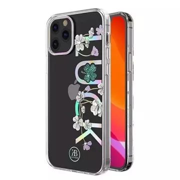 Pouzdro Kingxbar Lucky Series zdobené originálními krystaly Swarovski iPhone 12 mini transparentní (Luck)